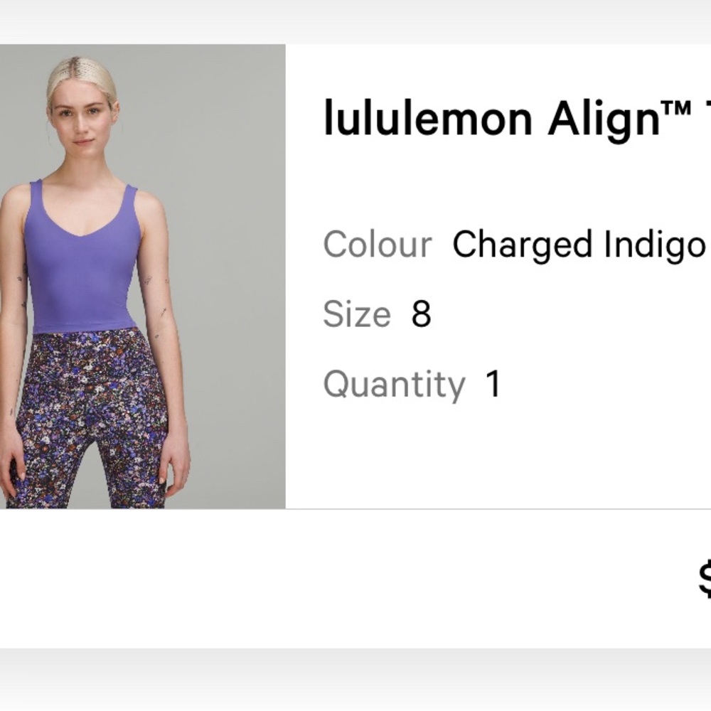 Lululemon Align Tank Top, Size 8